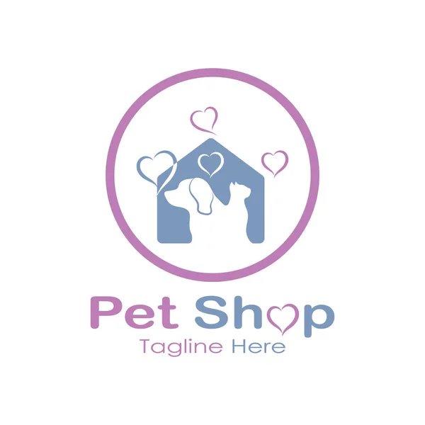 Pet Shop Logo Design Icon Illustration Template Vector Modern Concept — Stock vektor