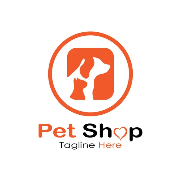 Pet Shop Logo Design Icon Illustration Template Vector Modern Concept — Vettoriale Stock