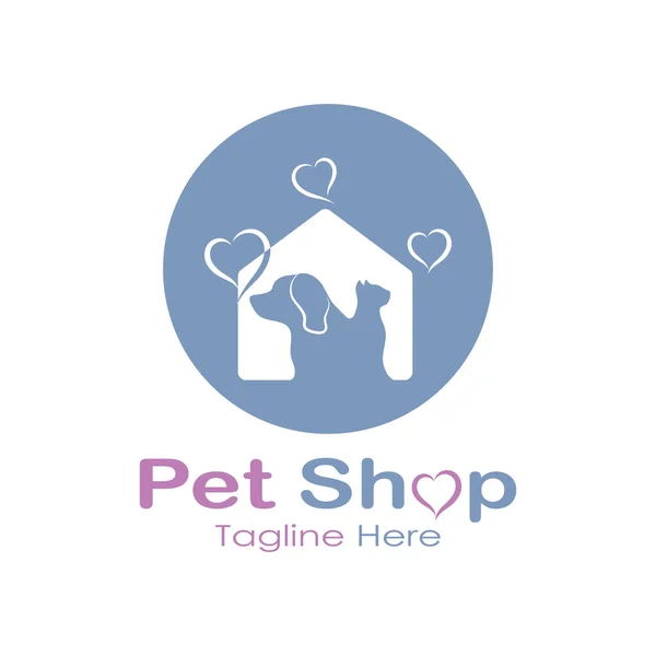 Pet Shop Logo Design Icon Illustration Template Vector Modern Concept — Stock vektor