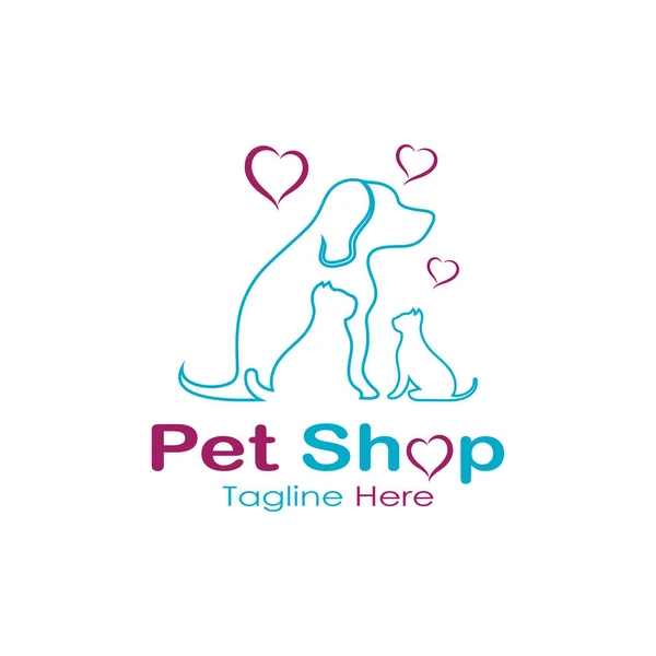 Pet Shop Logo Design Icon Illustration Template Vector Modern Concept — Stock vektor