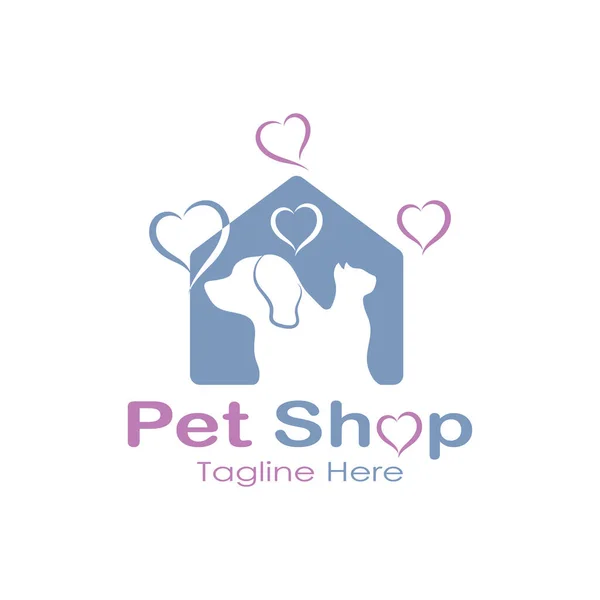 Pet Shop Logo Design Icon Illustration Template Vector Modern Concept — Stock vektor