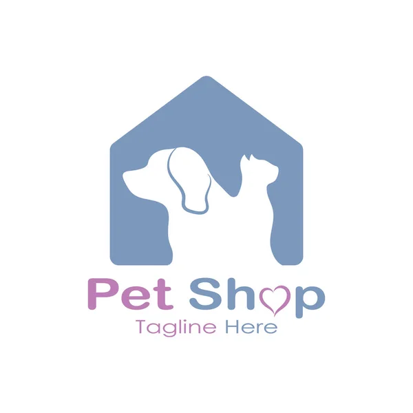 Pet Shop Logo Design Icon Illustration Template Vector Modern Concept — Vettoriale Stock