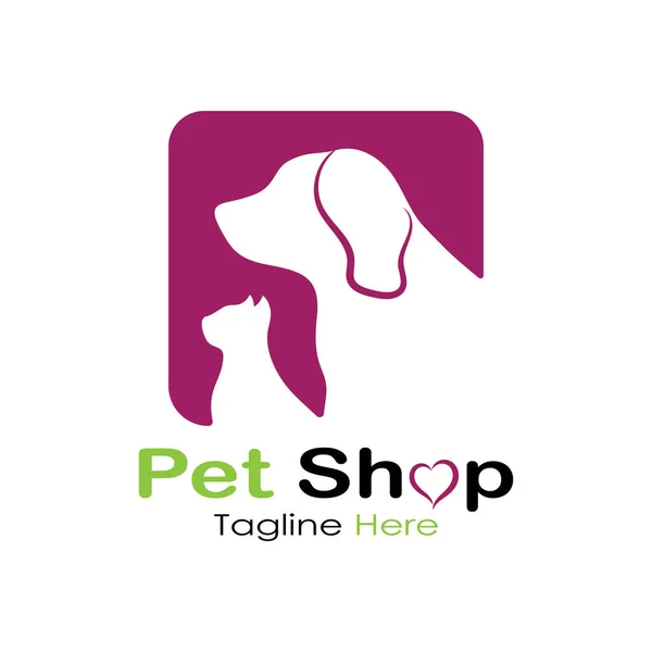Pet Shop Logo Design Icon Illustration Template Vector Modern Concept — Vettoriale Stock