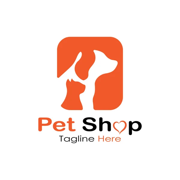 Pet Shop Logo Design Icon Illustration Template Vector Modern Concept — Vettoriale Stock