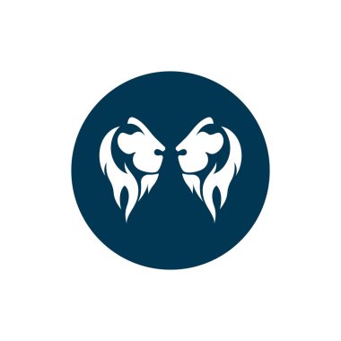 Lion King logo vektör çizimi. Altın Aslan Kral baş işareti konsepti. Siyah arkaplan izole edilmiş.