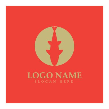 Koi balığı logo tasarım vektör şablonu