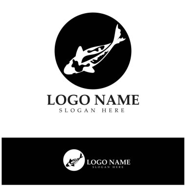 Koi balığı logo tasarım vektör şablonu
