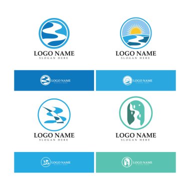 River Logo vektör resimleme şablonu