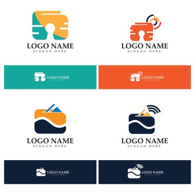 e-wallet logo design icon vector