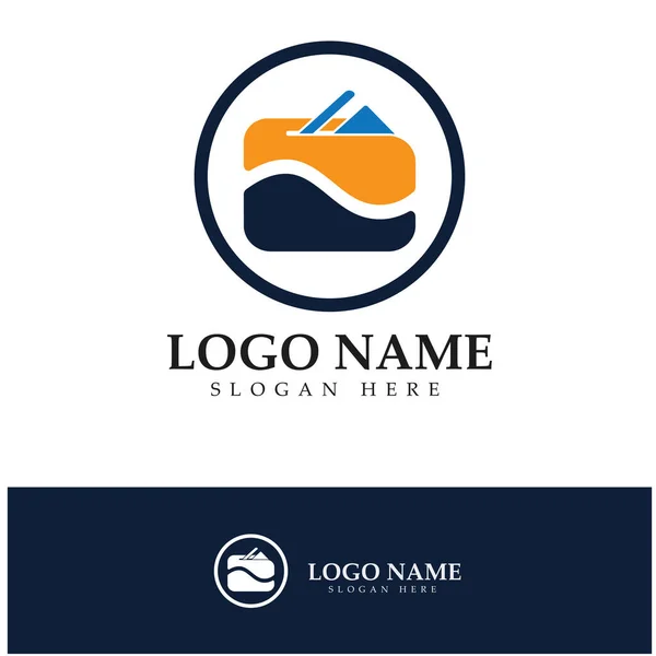 Wallet Logo Design Icon Vector — Vetor de Stock