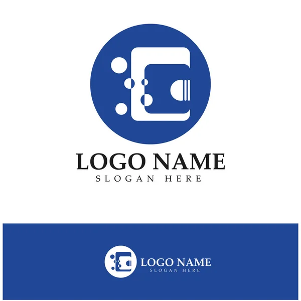 Wallet Logo Design Icon Vector — ストックベクタ