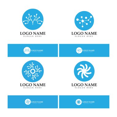Neuron logo or nerve cell logo design,molecule logo illustration template icon with vector concept 