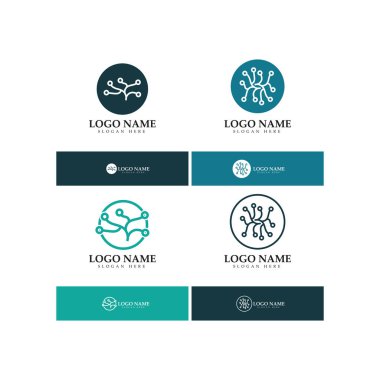 Neuron logo or nerve cell logo design,molecule logo illustration template icon with vector concept 