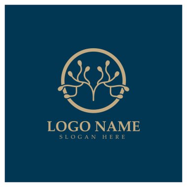 Neuron logo or nerve cell logo design,molecule logo illustration template icon with vector concept 