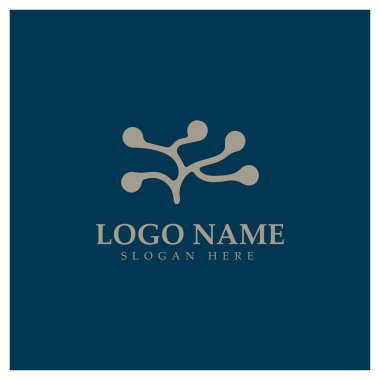 Neuron logo or nerve cell logo design,molecule logo illustration template icon with vector concept 