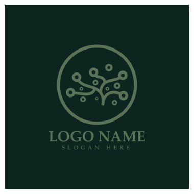 Neuron logo or nerve cell logo design,molecule logo illustration template icon with vector concept 