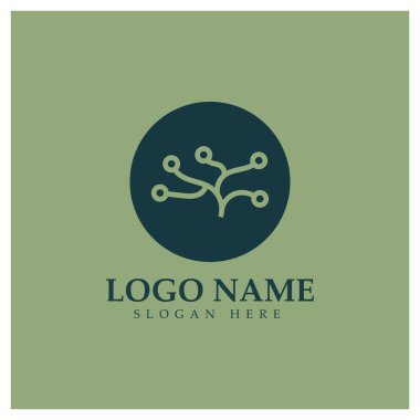 Neuron logo or nerve cell logo design,molecule logo illustration template icon with vector concept 