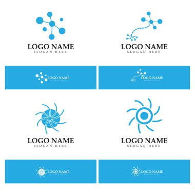 Neuron logo or nerve cell logo design,molecule logo illustration template icon with vector concept 