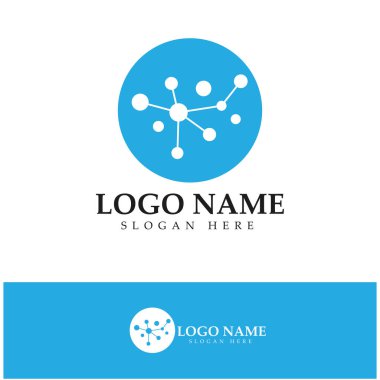 Neuron logo or nerve cell logo design,molecule logo illustration template icon with vector concept 