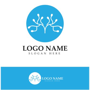 Neuron logo or nerve cell logo design,molecule logo illustration template icon with vector concept 