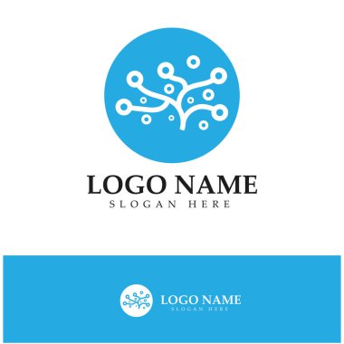 Neuron logo or nerve cell logo design,molecule logo illustration template icon with vector concept 