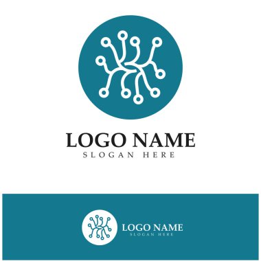 Neuron logo or nerve cell logo design,molecule logo illustration template icon with vector concept 
