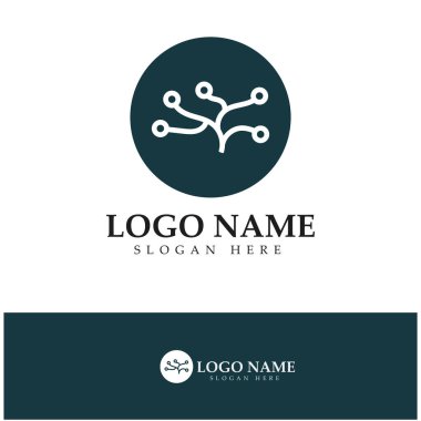 Neuron logo or nerve cell logo design,molecule logo illustration template icon with vector concept 