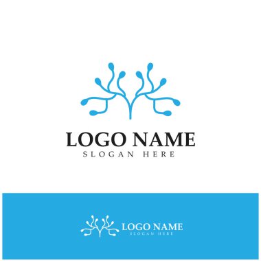 Neuron logo or nerve cell logo design,molecule logo illustration template icon with vector concept 