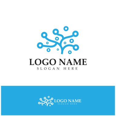 Neuron logo or nerve cell logo design,molecule logo illustration template icon with vector concept 