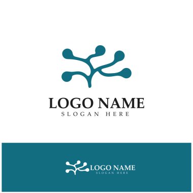 Neuron logo or nerve cell logo design,molecule logo illustration template icon with vector concept 