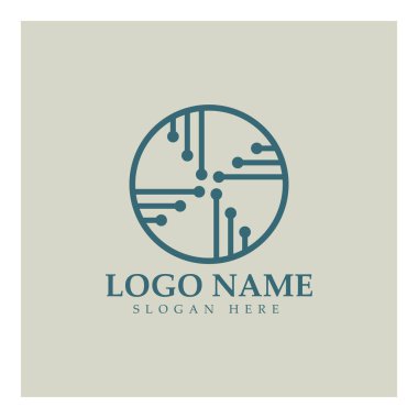 Circuit Logo Şablonu vektör resimleme simgesi tasarımı