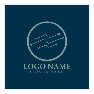 Circuit Logo Şablonu vektör resimleme simgesi tasarımı
