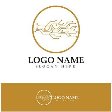 Circuit Logo Şablonu vektör resimleme simgesi tasarımı