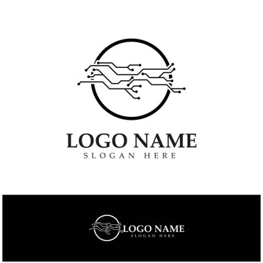 Circuit Logo Şablonu vektör resimleme simgesi tasarımı