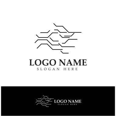 Circuit Logo Şablonu vektör resimleme simgesi tasarımı