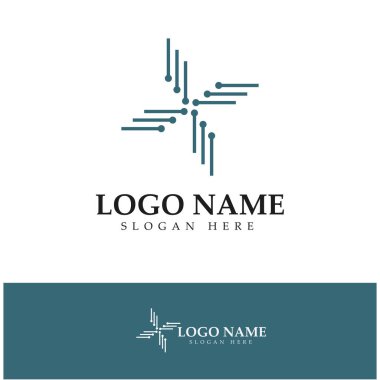 Circuit Logo Şablonu vektör resimleme simgesi tasarımı