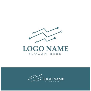 Circuit Logo Şablonu vektör resimleme simgesi tasarımı