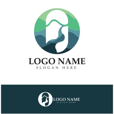 River Logo vektör resimleme şablonu