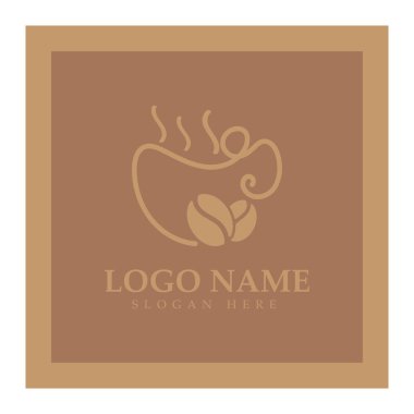 Kahve fincanı logo şablonu vektör resimleme tasarımı