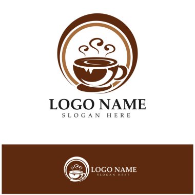 Kahve fincanı logo şablonu vektör resimleme tasarımı