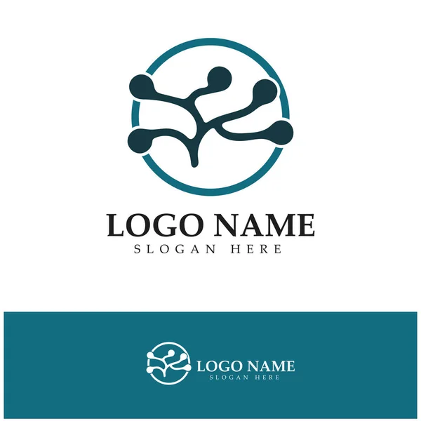 Neuron logo or nerve cell logo design,molecule logo illustration template icon with vector concept 