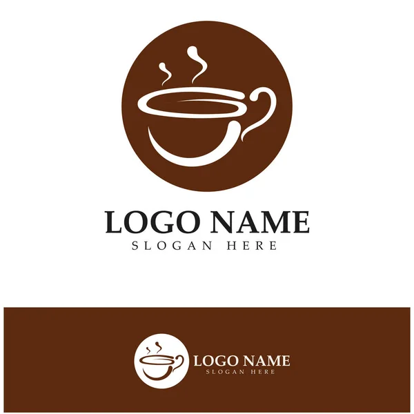 Café Tasse Logo Modèle Vectoriel Icône Illustration Design — Image vectorielle