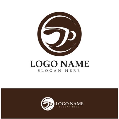 Kahve fincanı logo şablonu vektör resimleme tasarımı