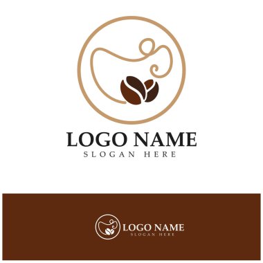 Kahve fincanı logo şablonu vektör resimleme tasarımı