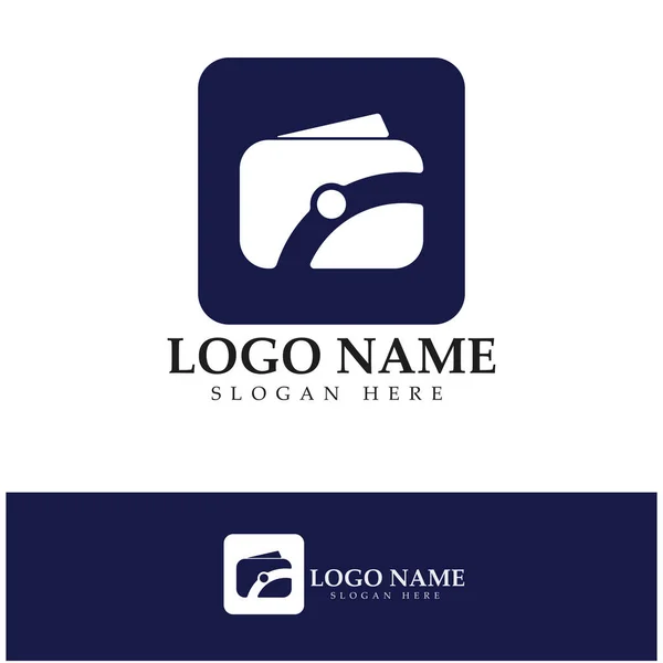 Wallet Logo Design Icon Vector — Image vectorielle