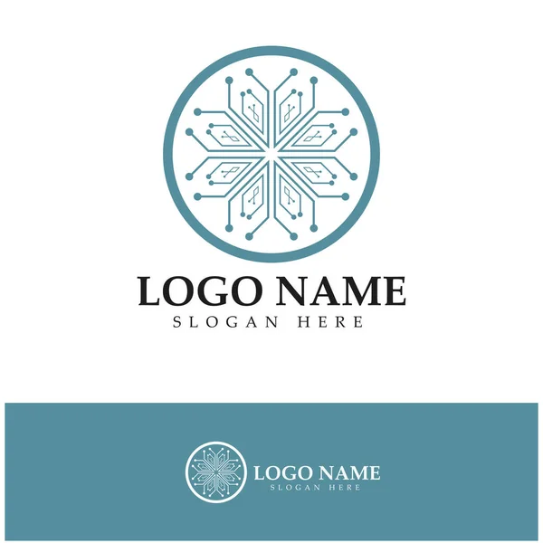 Schaltung Logo Template Vektor Illustration Icon Design — Stockvektor