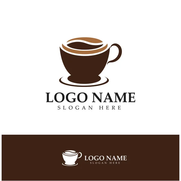 Café Taza Logo Plantilla Vector Icono Ilustración Diseño — Archivo Imágenes Vectoriales