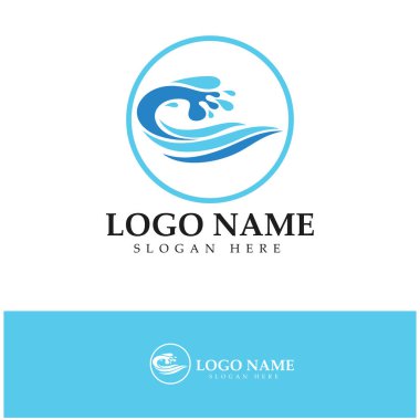 water wave,wave beach vector illustration design logo template