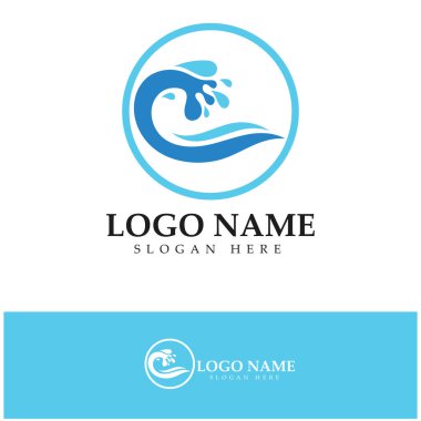 water wave,wave beach vector illustration design logo template