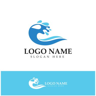 water wave,wave beach vector illustration design logo template